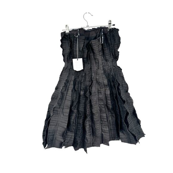 Aje Hybrid Pleated Linen Blend Strapless A-Line Mini Dress Size 6 NWT - Picture 3 of 9